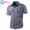 Gray, variant on Men's 100% Cotton Short Sleeve Work Shirt, Button Down Casual Utility Shirt with Multi Pockets