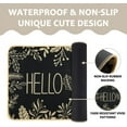 thumbnail image 4 of Hello Winter Door Mat Welcome Doormat, Winter Christmas Black Outdoor Rug Leaves Decor Floor Front Door Mat Non-Slip Entrance Mat for Home Kitchen Bathroom Decorations 17 X 30 Inch, 4 of 6