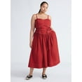thumbnail image 2 of Free Assembly Women's and Women's Plus Sweetheart Belted Cotton Utility Midi Dress, Sizes XS-4X, 2 of 5