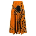 thumbnail image 4 of Nmnitkp Skirts for Women Halloween Print Women's Pleated Skirt Chiffon Elastic Waist A-Line Midi Length Skirt Fashionable Trends Maxi Skirt, 4 of 6