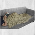 thumbnail image 6 of Floral Soft Flannel Fleece Throw Blanket, Silhouette Cluster of Plants as Art Designed Curvy Leaf and Stem, Cozy Plush for Indoor and Outdoor Use, 50" x 70", Beige Umber and Pearl, by Ambesonne, 6 of 6
