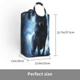 thumbnail image 3 of Bingfone Night Scene Of Wolves Laundry Hamper,Large Canvas Fabric Lightweight Storage Basket Toy Organizer Dirty Clothes Collapsible, 3 of 6