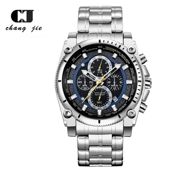 Men Watches Luxury Designer Trend Quartz Clock Luminous Calendar Waterproof Multi Function Fancy Round Au Mechanical Watch Moon Phase Waterproof Business Watch Stainless Steel Luminous