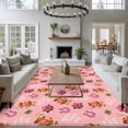thumbnail image 3 of 6'x9' Area Rugs, Pink Christmas Indoor Outdoor Area Rug for Living Room Bedroom, Western Xmas Poinsettia Botanical Washable Bathroom Rugs Kitchen Floor Carpet Mats Home Decor Aesthetic, 3 of 8
