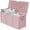 Pink, variant on Matladin 75 Gallon Outdoor Deck Box with Wheels, Collapsible Plastic Storage Container with Lid, 17lbs Lightweight, Easy Set Up