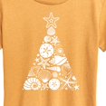 thumbnail image 3 of Instant Message - Sea Shell Christmas Tree - Women's Short Sleeve Graphic T-Shirt, 3 of 7
