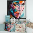 thumbnail image 3 of Designart 'Abstract Portrait Of A Young Woman With Blue Eyes II' Modern Framed Art Print, 3 of 4