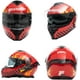 thumbnail image 5 of Casco para Motocicleta Bluelander de Doble Visera con Certificación ECE, Rojo, Talla XL, 5 of 5