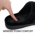 thumbnail image 4 of Crestar Unisex Memory Foam Slippers for Women Men, Fluffy Winter Quilted Warm House Shoes Indoor and Outdoor, Black, 4 of 7