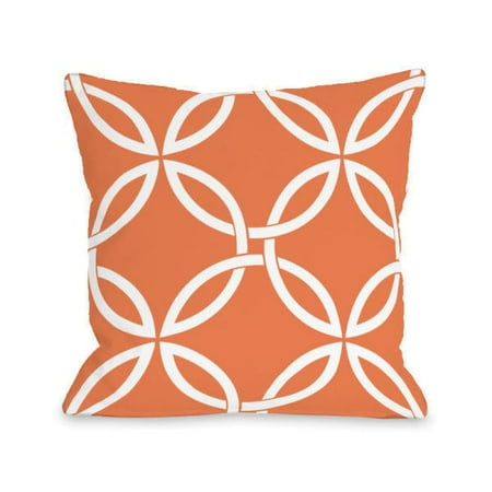 One Bella Casa Interwoven Circles Tangerine Microfiber 16 Or 18