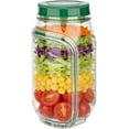thumbnail image 1 of Salad Pod Green Glass Leakproof Dressing Compartment Vertical Layering Salad Container, 1 of 5