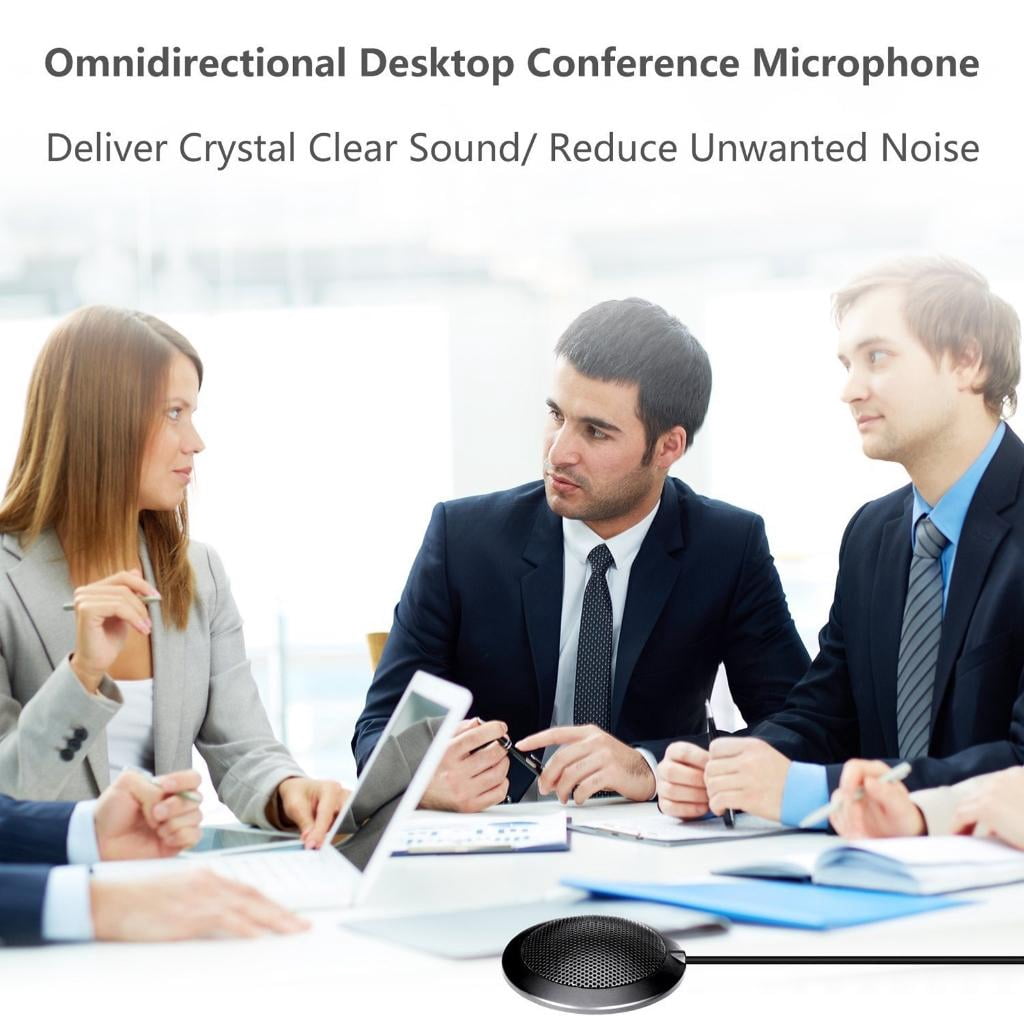CEORPER Computer PC Mic Desktop Microphone 360 Degree Omnidirectional Pickup Condenser for Video Conference Gaming Chatting