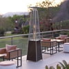 BizChair Patio Outdoor Heating-Bronze Stainless Steel Pyramid 42,000 BTU Propane Heater with Wheels for Commercial & Residential Use