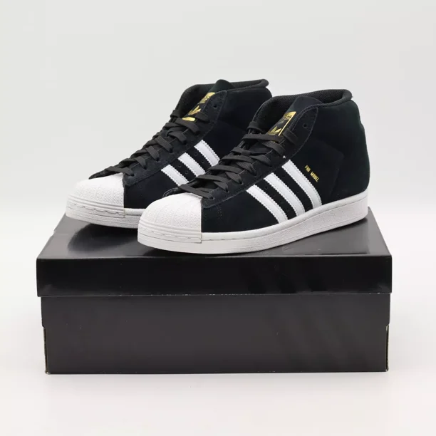 JH8146 Adi-das Originals Pro Model Mid Core Black Cloud White Gold (Men's)