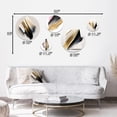 thumbnail image 4 of Designart "Cubist Black and Gold Artistry III" Minimalism Metal Wall Art Set of 5 Piece, 4 of 5