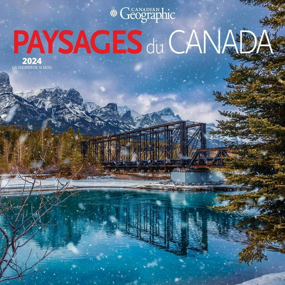 Wyman Publishing Paysages du Canada par Canadian Geographic 2024 30.48x60.96 CM Mur Carré Calendrier, 9781525611421