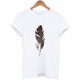 thumbnail image 4 of Pntutb moda mujer cuello redondo manga corta camiseta estampado de plumas Casual top camiseta blusa Pntutb Pntutb-5391, 4 of 6