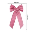 thumbnail image 6 of Large Decorative Bow, Velvet Fabric Bow, Long Tail Holiday Accent for Christmas Trees Doors and Mantels, Pink, 25.60 x 14.96 in, 6 of 6