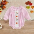 thumbnail image 2 of Staki Baby Bodysuit Long Sleeve Baby Girl Clothes Romper Cute Long Sleeve Bodysuit Toddler Spring Outfit(Pink,6-12 Months), 2 of 5
