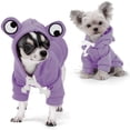 thumbnail image 6 of Fleece Dog Hoodie Coat for Small Dogs Chihuahua Puppy Warm Cute Yellow Jacket with Adorable Design Pet Sweater Soft Winter Clothes Pet Apparel & Accessories S, 6 of 8