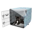 thumbnail image 5 of Botany Dog Crate Cover, Watercolor Nature Pattern with Leafy Branch in Aqua Color Platte, Easy to Use Pet Kennel Cover Small Dogs Puppies Kittens, 7 Sizes, Violet Blue Aqua, by Ambesonne, 5 of 6