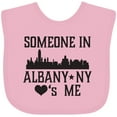 thumbnail image 3 of Inktastic Albany New York Skyline Someone Loves Me Boys or Girls Baby Bib, 3 of 4