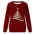 thumbnail image 4 of Meichang Chandails de Noël pour Femmes Raglan Chemises Tendance Arbre de Noël Graphique Chandails Automne Hiver Col Rond Chandail Tops, 4 of 7