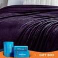 thumbnail image 3 of Walensee Ultra Soft Microplush Fleece Queen Blanket, 90" x 90", Purple, Machine Washable, 3 of 8