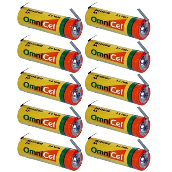 10x OmniCel ER14505HD 3.6V Sz AA Lithium Battery  Tabs Utility Telematics