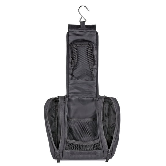 J. Buxton Men's Double Zip Hanging Kit Nylon, Black