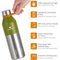 thumbnail image 6 of Santeco Stainless Steel Kola Water Bottle 17 fl oz, Green, 6 of 6
