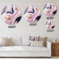 thumbnail image 4 of Designart "Swirls in Gold and Pink Ink V" Abstract Marble Metal Round Art Living Room, 4 of 5