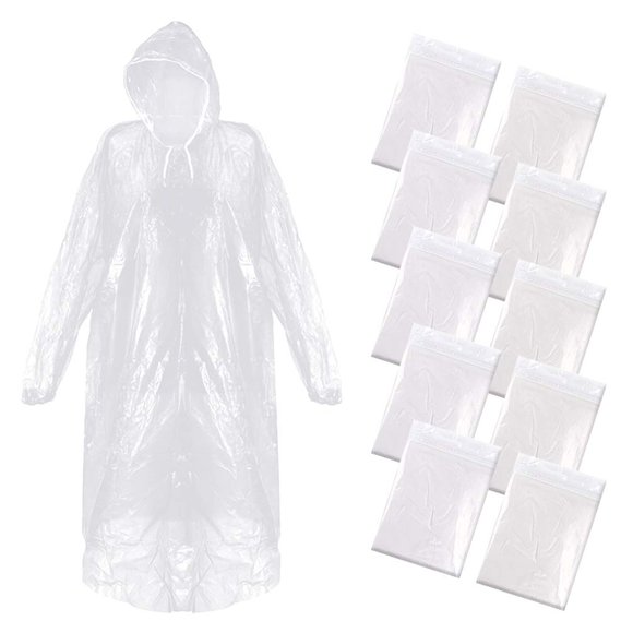 Heavy Duty Family Pack Of 10 Rain Ponchos With Hoods & Drawstrings Secure & Convenient For Adults Raincoat Men Set Heavy Duty Raincoat Mens Raincoat with Hood Rain Jacket Pullover Raincoat Mens Suit