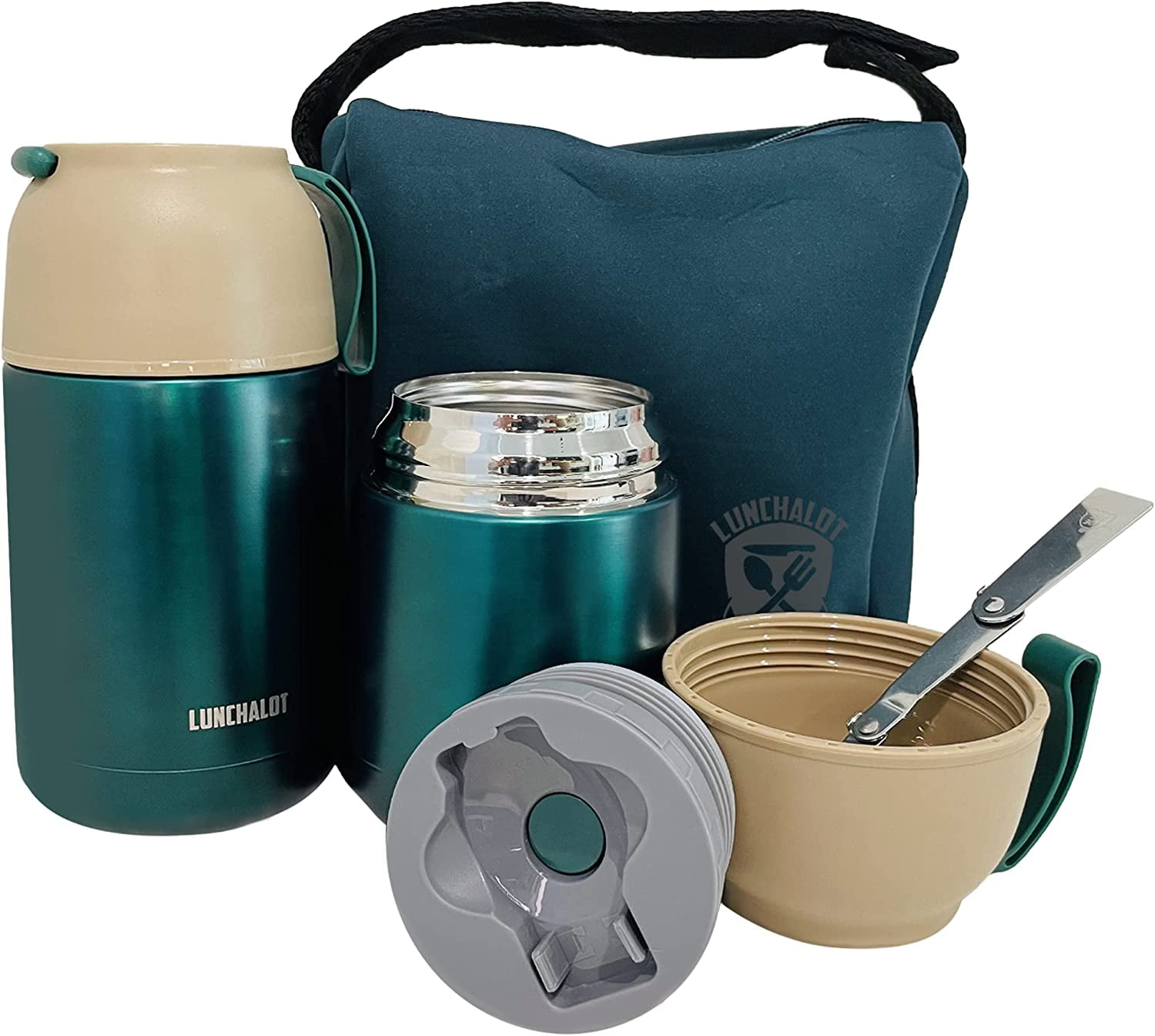 LUNCHALOT Thermos for Hot Food in a Bag - 2 Set 17 & 24 Oz Soup Insulated  Lunch