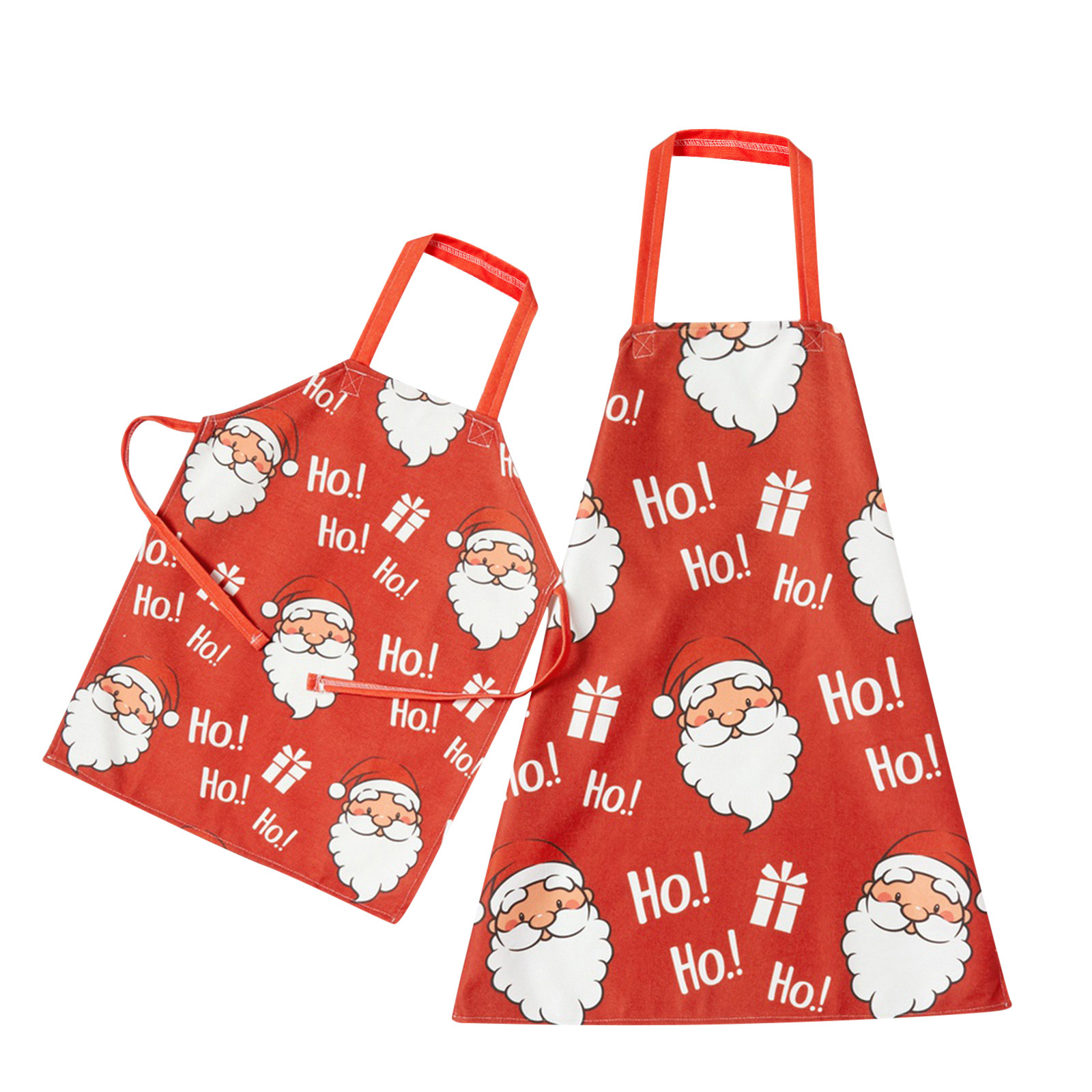 Bloomka Parent Children The Family Kitchen Christmas Print Linen Family Aprons 2Pc