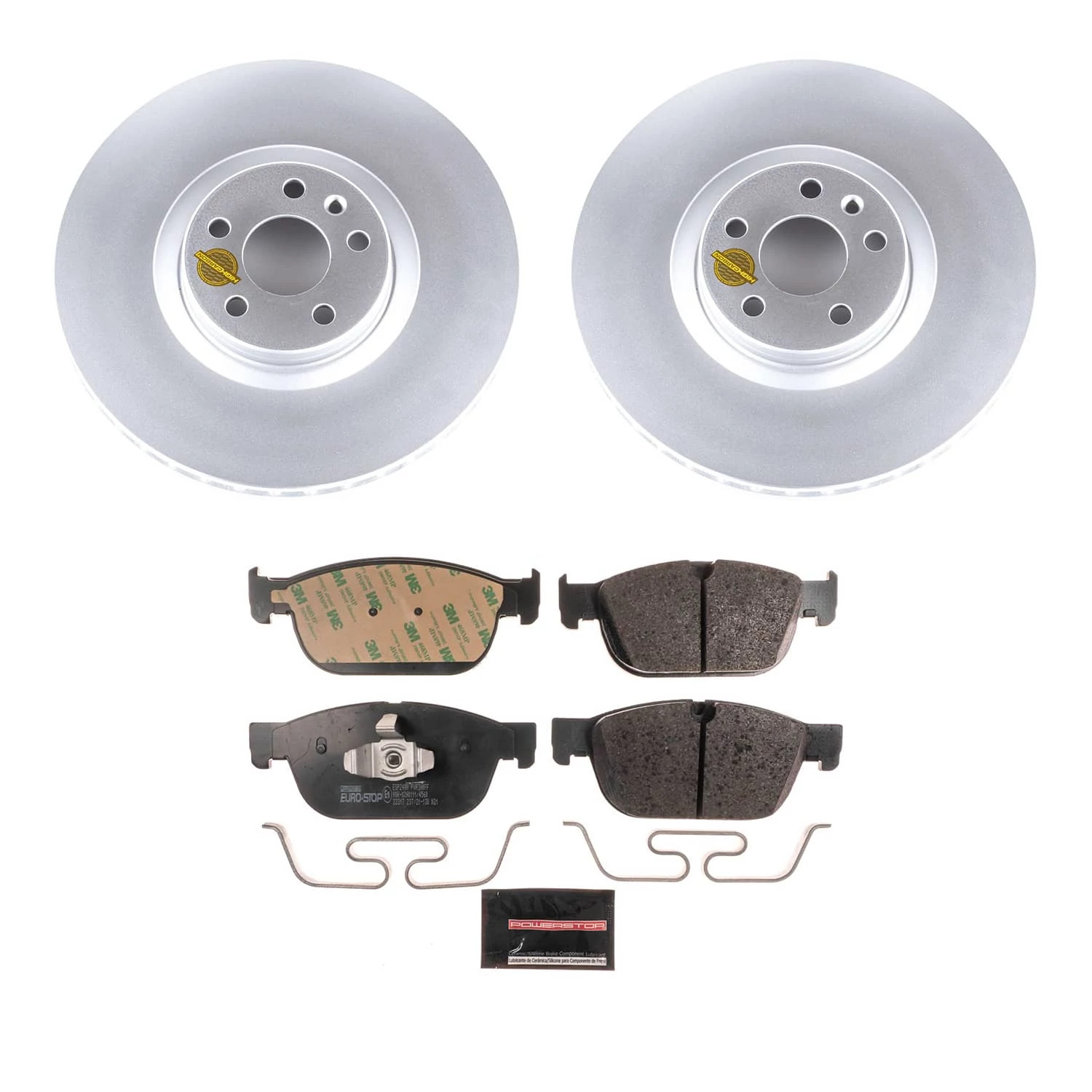 PowerStop Front Euro-Stop ECE-R90 Certified Brake Pad and Rotor Kit ESK7703