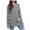 Grey, variant on Womens Long Sleeve Round Neck Thumbhole Tunic Shirt - Polyester, Solid Color, Casual Sports - S-XXL