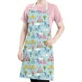 thumbnail image 5 of Fairy Tale Princess Castle Pattern Apron-Garden Aprons for Women with Pockets-Cotton Linen Waterproof Kitchen Cooking Gardening Aprons Adjustable for Kitchen,Cooking,BBQ and Salon 33x27 Inch, 5 of 7