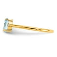 thumbnail image 4 of 14K Yellow Gold Ring Band Birthstone (03) March Aquamarine Oval Blue Diamond Round White, 4 of 5