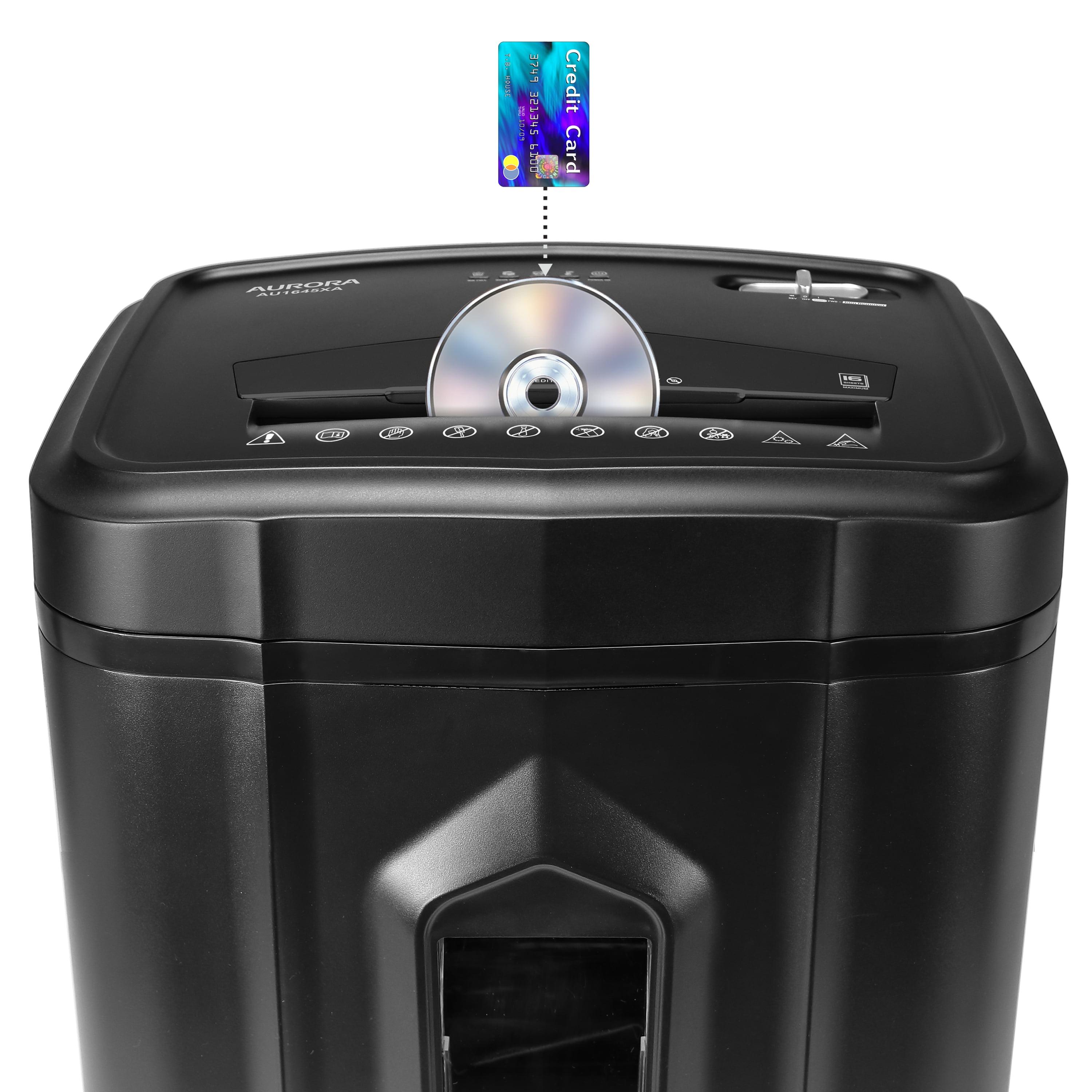 Aurora AU1645XA 16-Sheet Cross-Cut Paper and CD/Credit Card Shredder/5-Gallon Pullout Basket/ 30 Minutes Run Time
