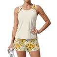 thumbnail image 5 of JULMCOMO Tankini Swimsuits for Women Sunflower Print Crew Neck Drawstring Sporty Bathing Suits Summer Vacation Two Piece Swimsuit Complexion 2XL, 5 of 6