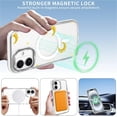 thumbnail image 4 of Magnetic Case for iPhone 14 iPhone 13 Design On Clear Base, Compatible with MagSafe, Slim Protective Soft TPU Bumper Phone Cover Women Girls Case Clear Celestial Moon Stars, 4 of 7