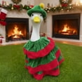 thumbnail image 6 of Christmas Goose Statue Costume, Polyester Decorative Outfit with Hat for 23-inch Lawn Goose, Patio Garden Decoration,Vsgery, 6 of 6