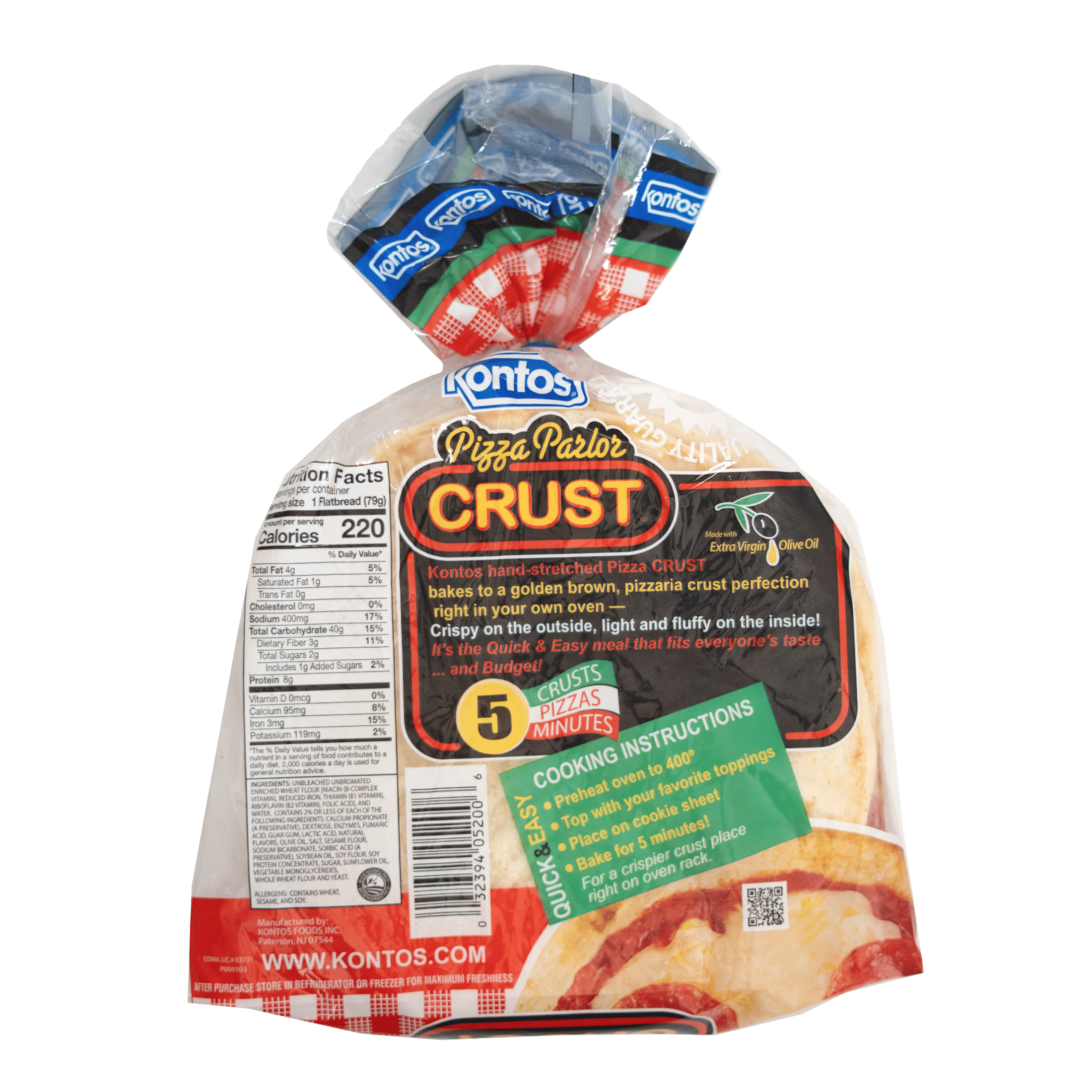 Kontos 7-Inch Pizza Crusts Made with Unbromated Flour