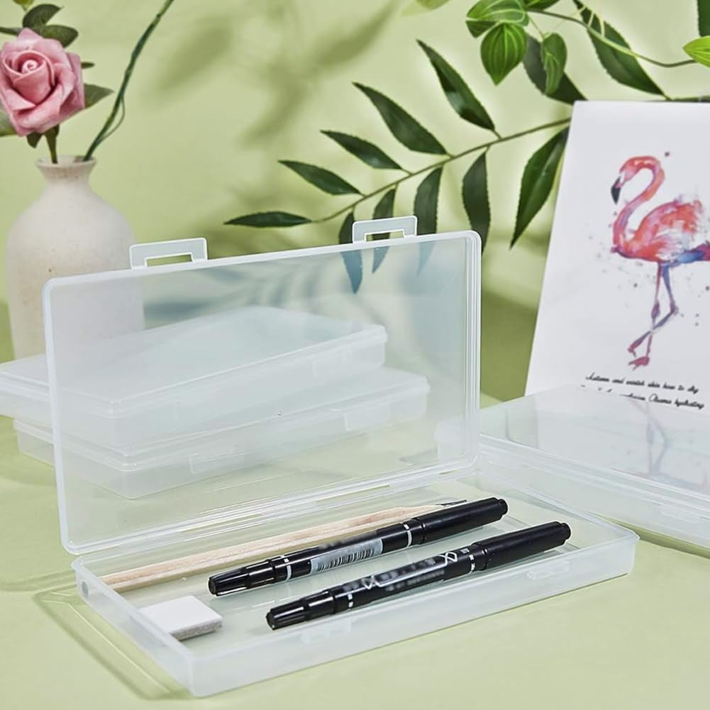 5 PACK Small Clear Box with Lid, Rectangle Clear Plastic Boxes, Dried Flower Storage, for Collecting Craft Items, Jewelry, and Other Small Accessories(6.34 x 3.23 x 0.63 Inch)