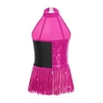 thumbnail image 3 of iiniim Girls Gymnastic Bodysuit Ballet Latin Tassel Dress Leotard Sequins Salsa Samba Dance Costume Hot Pink 12, 3 of 7