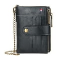 thumbnail image 1 of Portefeuille pour Homme Court Rétro à double Fermeture Éclair Sac à Cartes pour Homme Porte-Monnaie à Boucle Verticale, 1 of 5