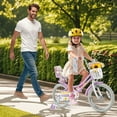 thumbnail image 2 of Costway 18 Inches Kids Bicycle w/ Basket Doll Seat Colorful Streamers Training Wheels Purple, 2 of 10