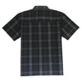thumbnail image 2 of YAGO Men's Casual Plaid Short Sleeve Woven Button Down Shirt Black GI1 (Large), 2 of 3