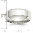 thumbnail image 3 of 925 Sterling Silver 8mm Edge Size 7 Wedding Band Ring Classic Beveled, 3 of 9